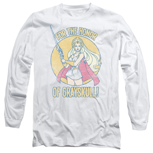 She Ra Honor of Grayskull Mens Long Sleeve Shirt White