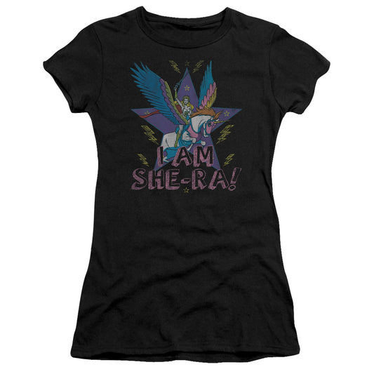 She Ra I Am She Ra Junior Sheer Cap Sleeve Womens T Shirt Black