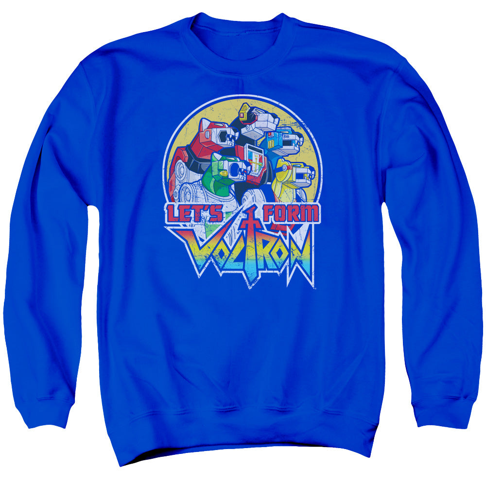 Voltron Lets Form Mens Crewneck Sweatshirt Royal Blue