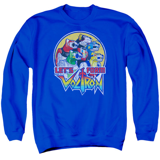 Voltron Lets Form Mens Crewneck Sweatshirt Royal Blue