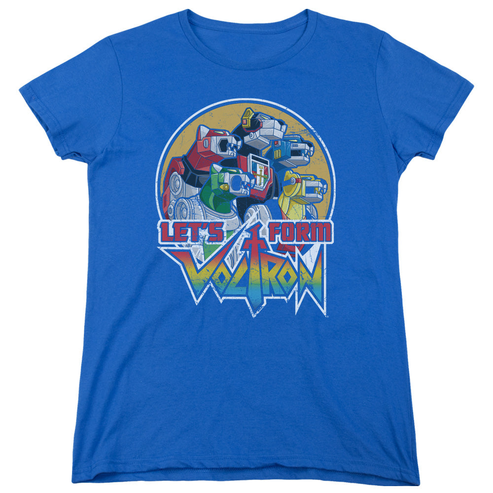 Voltron Lets Form Womens T Shirt Royal Blue