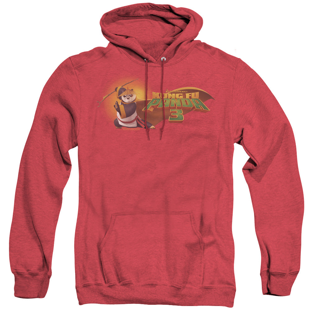 Kung Fu Panda Po Logo Heather Mens Hoodie Red