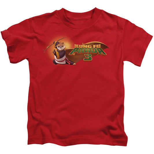 Kung Fu Panda Po Logo Juvenile Kids Youth T Shirt Red