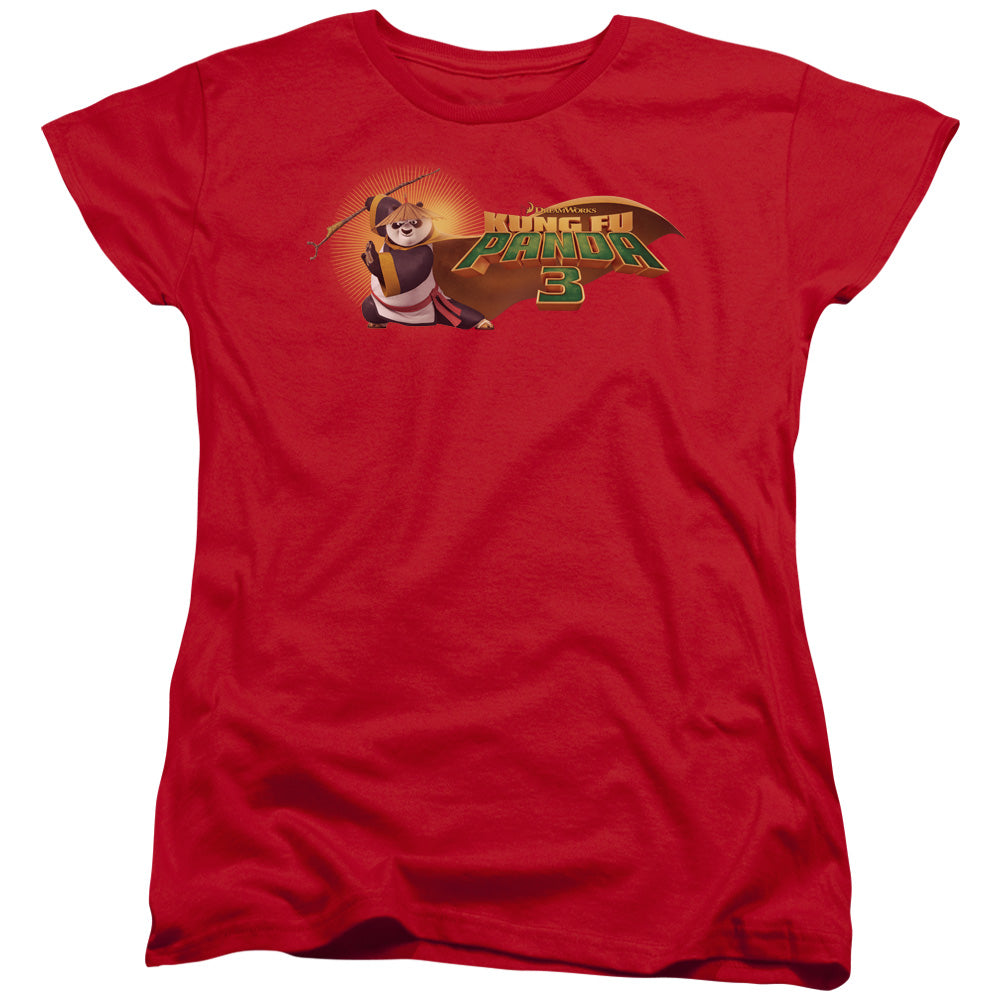 Kung Fu Panda Po Logo Womens T Shirt Red