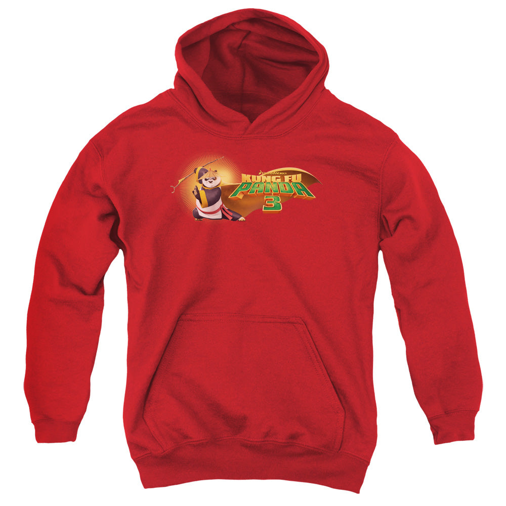 Kung Fu Panda Po Logo Kids Youth Hoodie Red