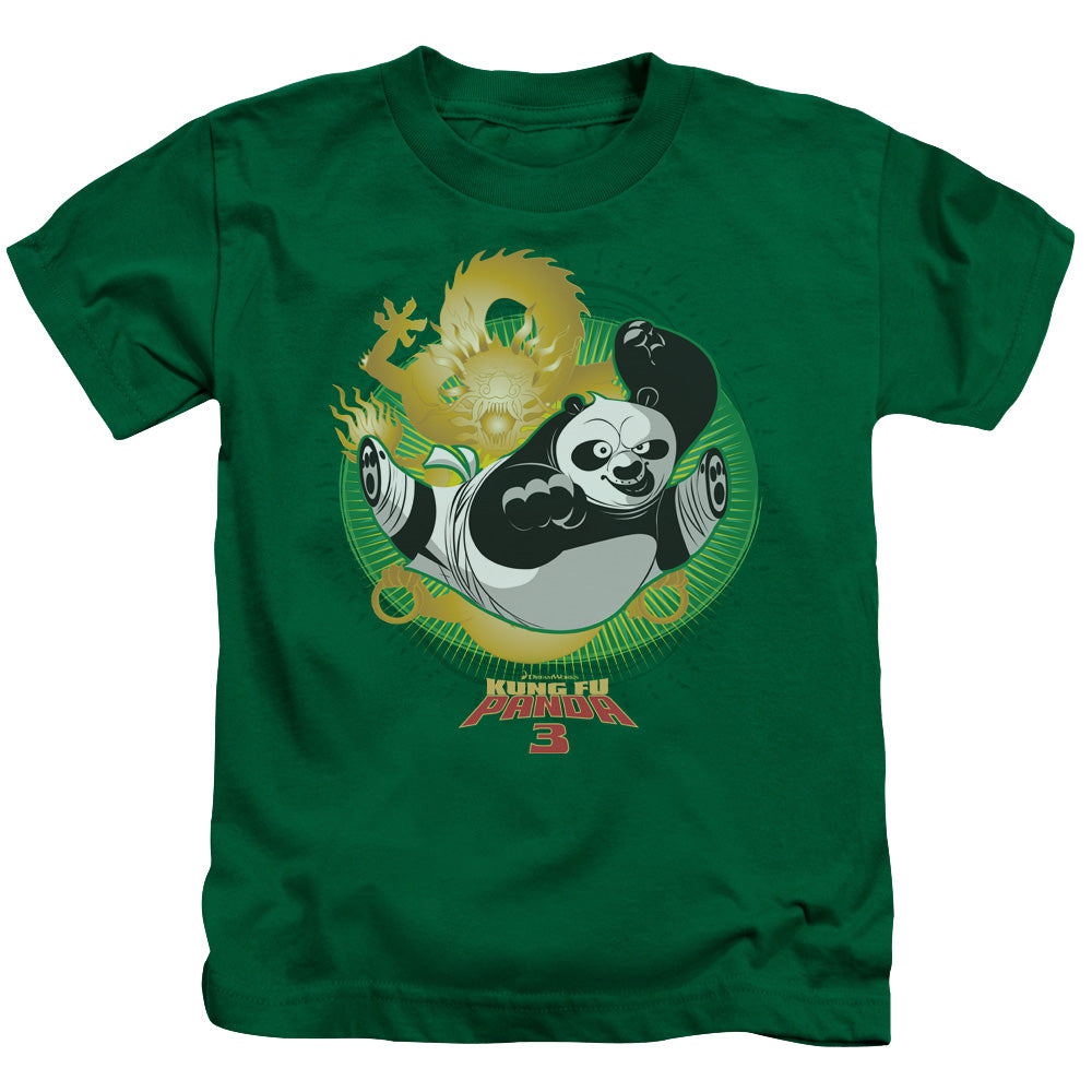 Kung Fu Panda Dragon Warrior Po Juvenile Kids Youth T Shirt Kelly Green