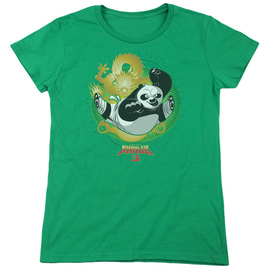 Kung Fu Panda Dragon Warrior Po Womens T Shirt Kelly Green