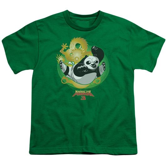 Kung Fu Panda Dragon Warrior Po Kids Youth T Shirt Kelly Green