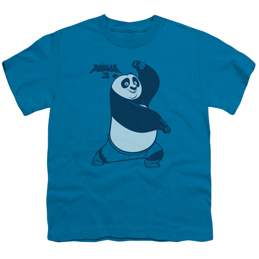 Kung Fu Panda Fighting Stance Kids Youth T Shirt Turquoise