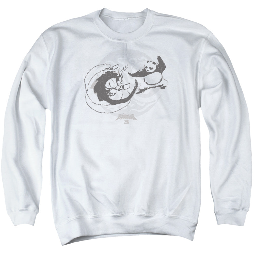 Kung Fu Panda Face Off Mens Crewneck Sweatshirt White