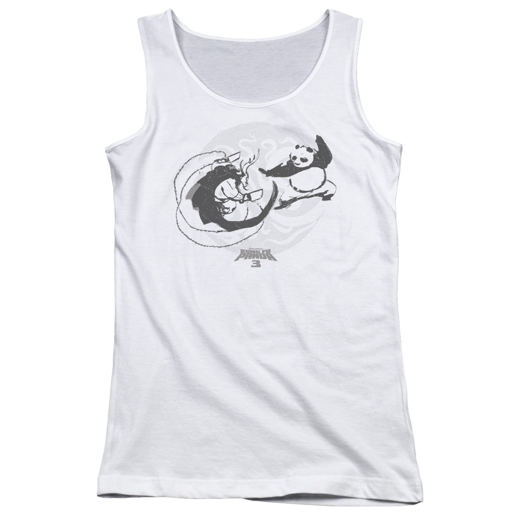 Kung Fu Panda Face Off Womens Tank Top Shirt White