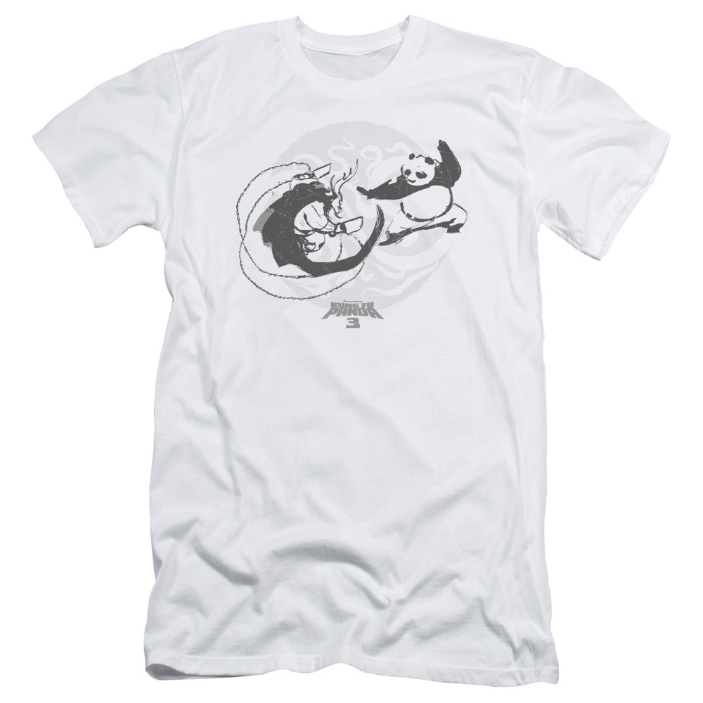 Kung Fu Panda Face Off Slim Fit Mens T Shirt White