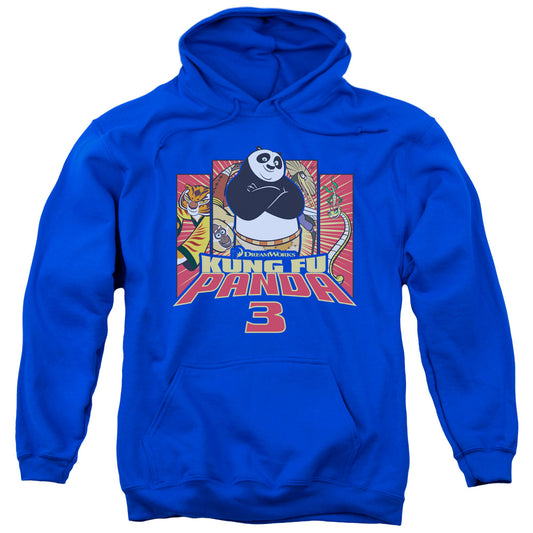 Kung Fu Panda Kung Furry Mens Hoodie Royal Blue