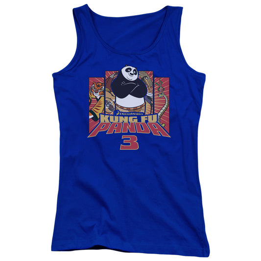 Kung Fu Panda Kung Furry Womens Tank Top Shirt Royal Blue