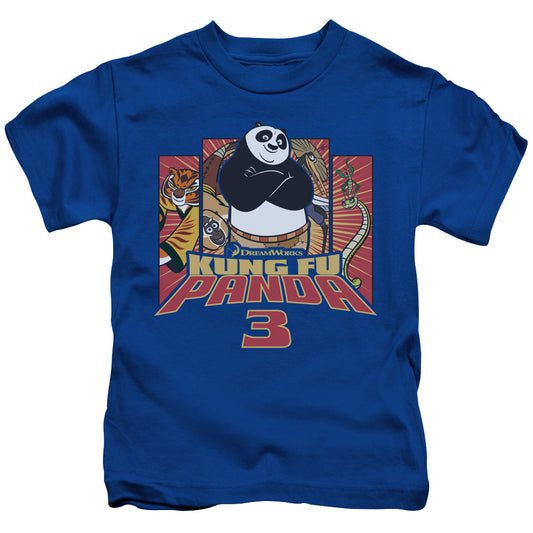 Kung Fu Panda Kung Furry Juvenile Kids Youth T Shirt Royal Blue