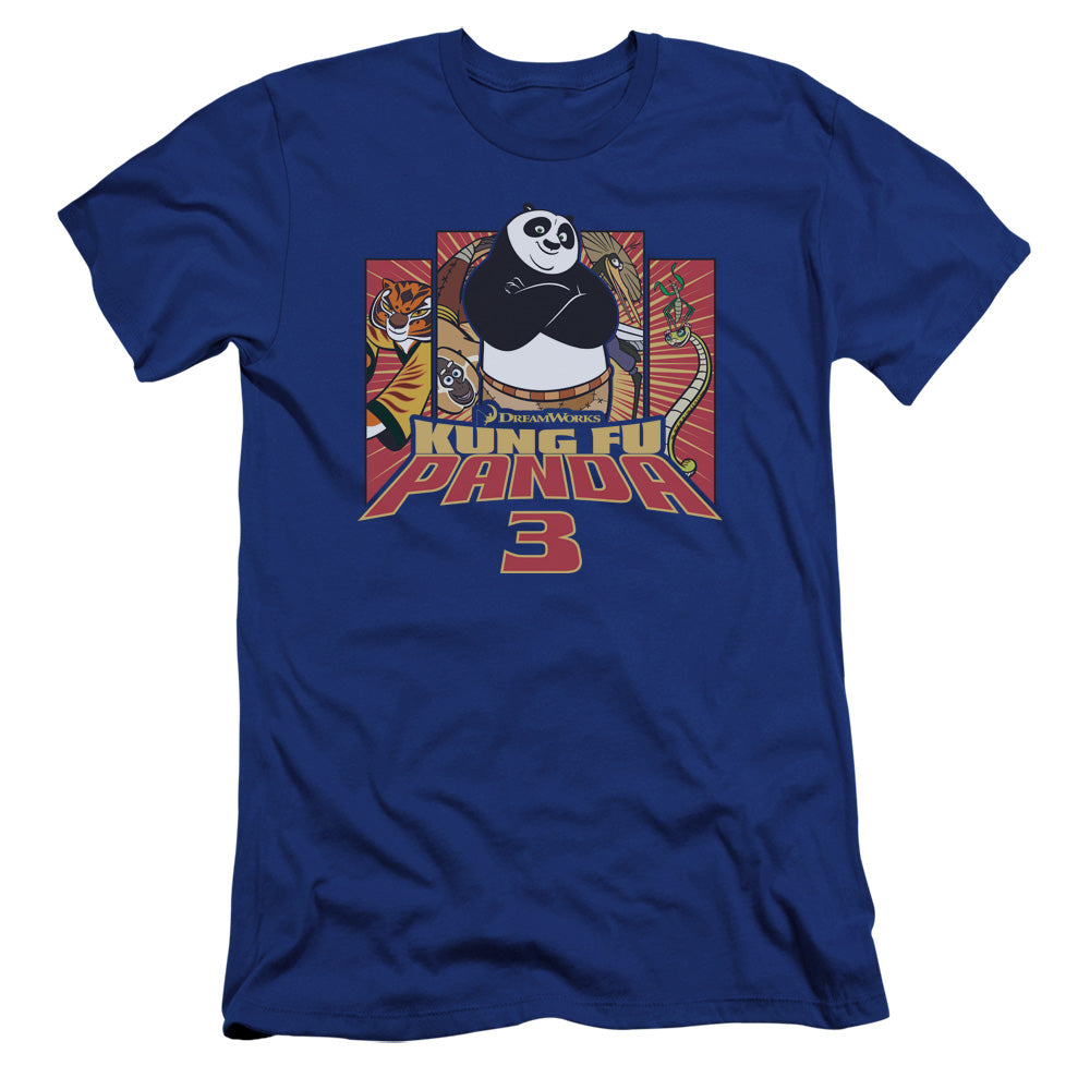 Kung Fu Panda Kung Furry Premium Bella Canvas Slim Fit Mens T Shirt Royal Blue