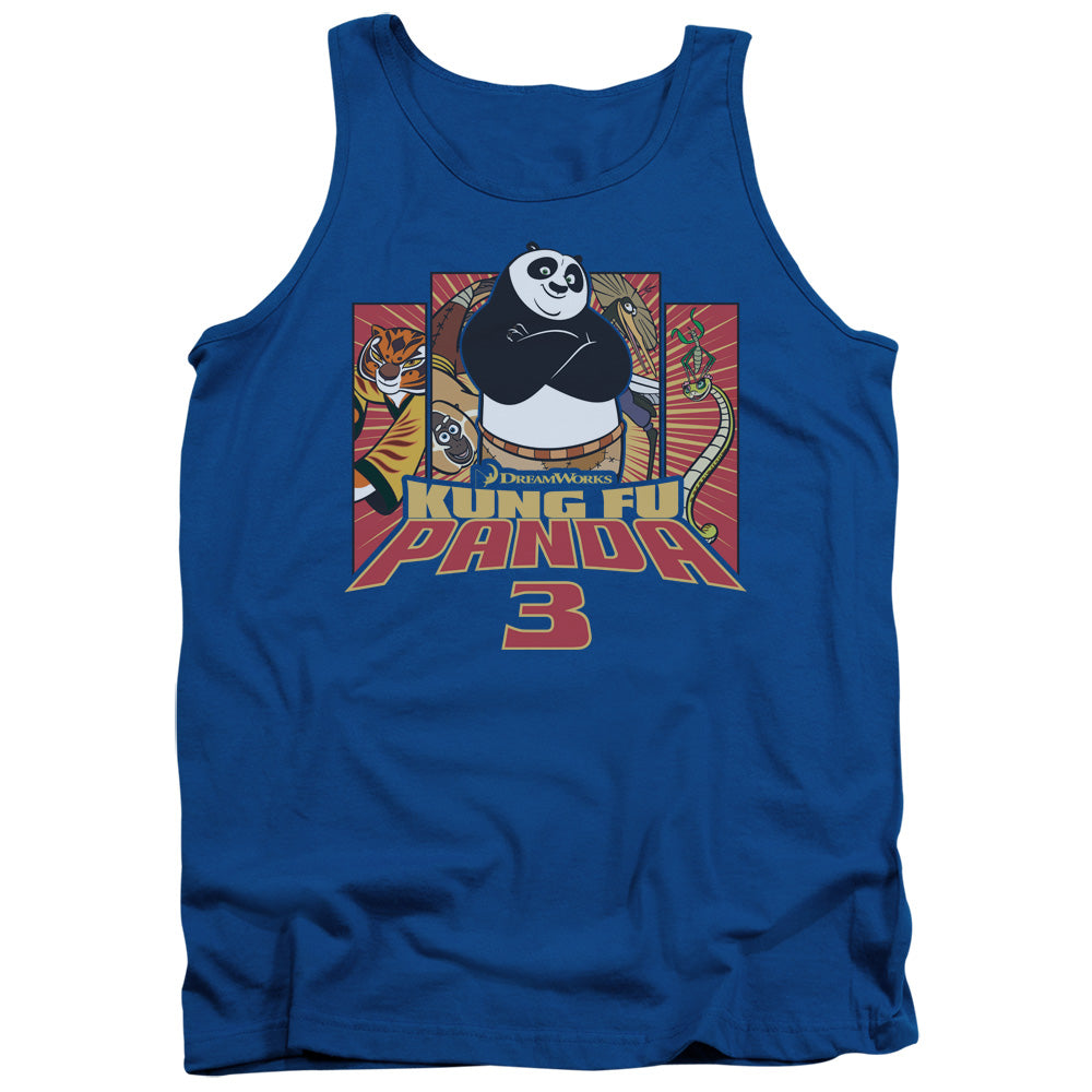 Kung Fu Panda Kung Furry Mens Tank Top Shirt Royal Blue