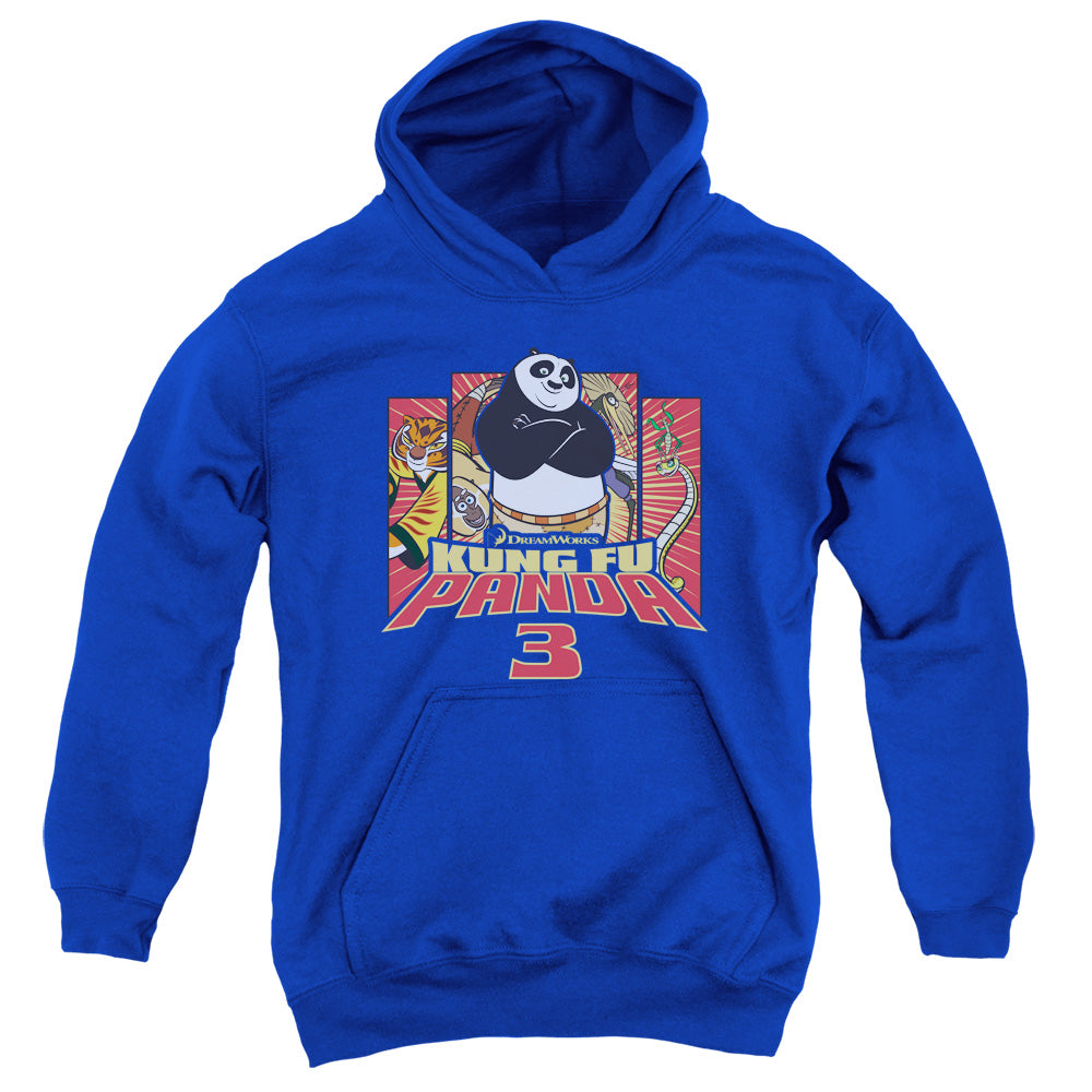 Kung Fu Panda Kung Furry Kids Youth Hoodie Royal Blue