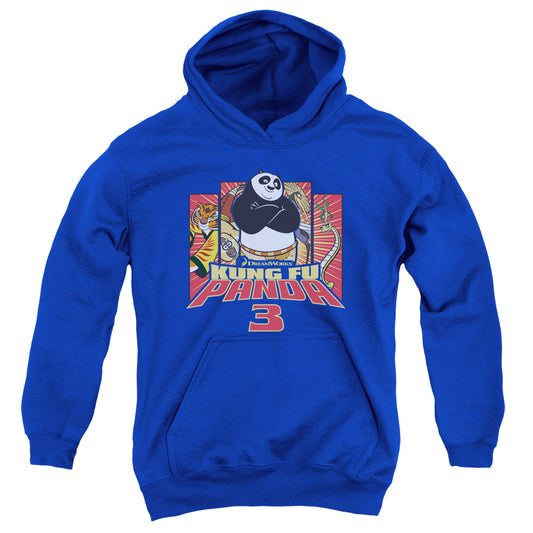 Kung Fu Panda Kung Furry Kids Youth Hoodie Royal Blue