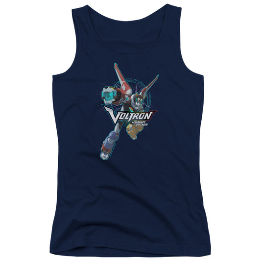 Voltron Defender Pose Womens Tank Top Shirt Navy Blue