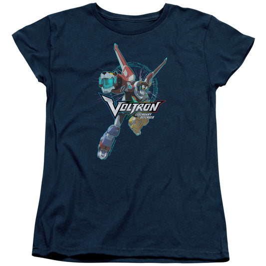 Voltron Defender Pose Womens T Shirt Navy Blue