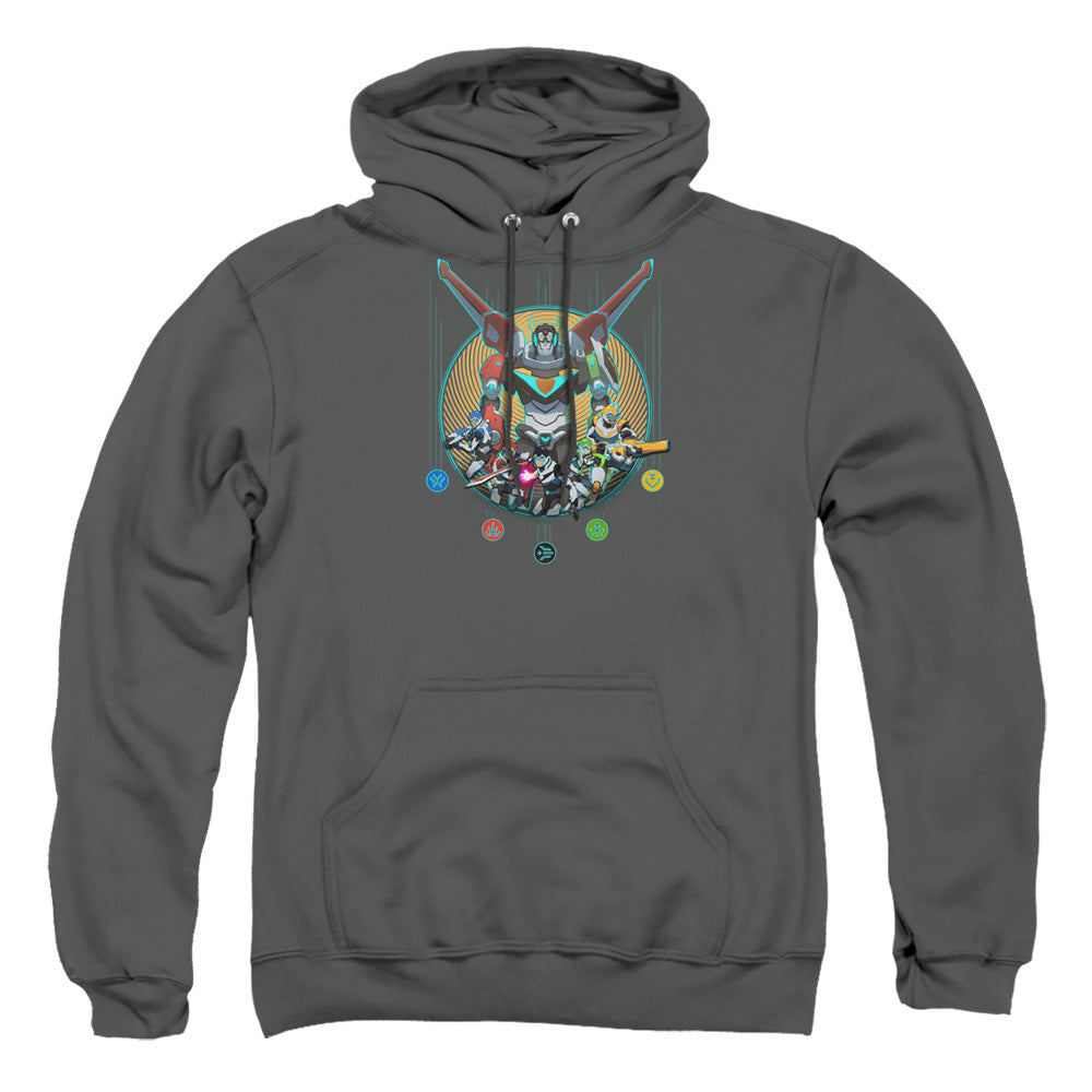 Voltron Assemble Mens Hoodie Charcoal Officially Licensed