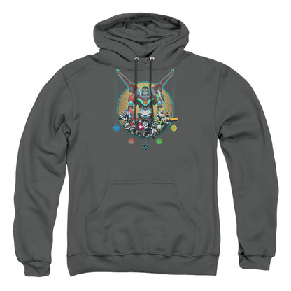 Voltron Assemble Mens Hoodie Charcoal Officially Licensed