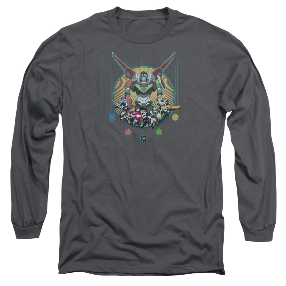 Voltron Assemble Mens Long Sleeve Shirt Charcoal