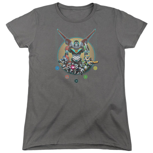 Voltron Assemble Womens T Shirt Charcoal