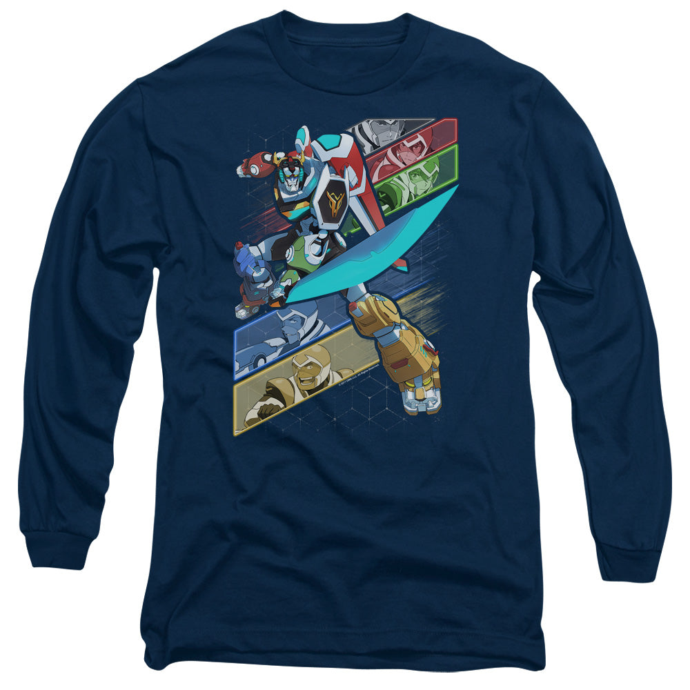 Voltron Crisscross Mens Long Sleeve Shirt Navy Blue