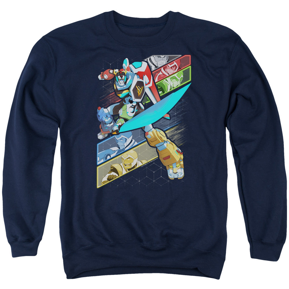 Voltron Crisscross Mens Crewneck Sweatshirt Navy Blue