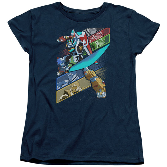 Voltron Crisscross Womens T Shirt Navy Blue