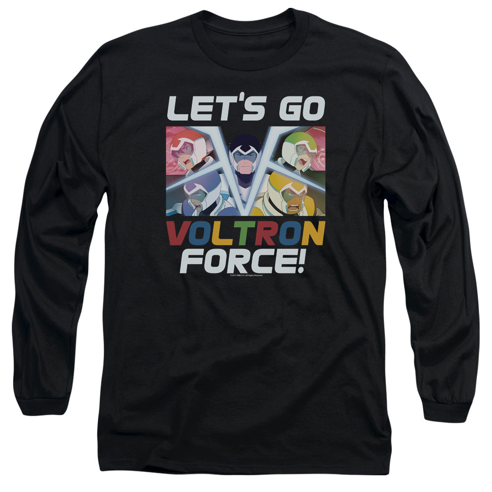 Voltron Lets Go Mens Long Sleeve Shirt Black