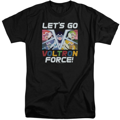 Voltron Lets Go Mens Tall T Shirt Black Officially Licensed
