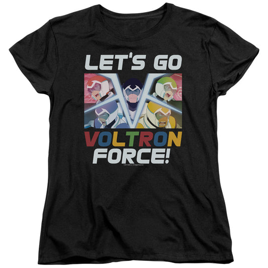 Voltron Lets Go Womens T Shirt Black
