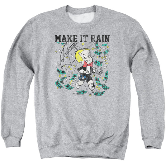 Richie Rich Make It Rain Mens Crewneck Sweatshirt Athletic Heather