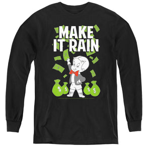 Richie Rich Make It Rain Long Sleeve Kids Youth T Shirt Black