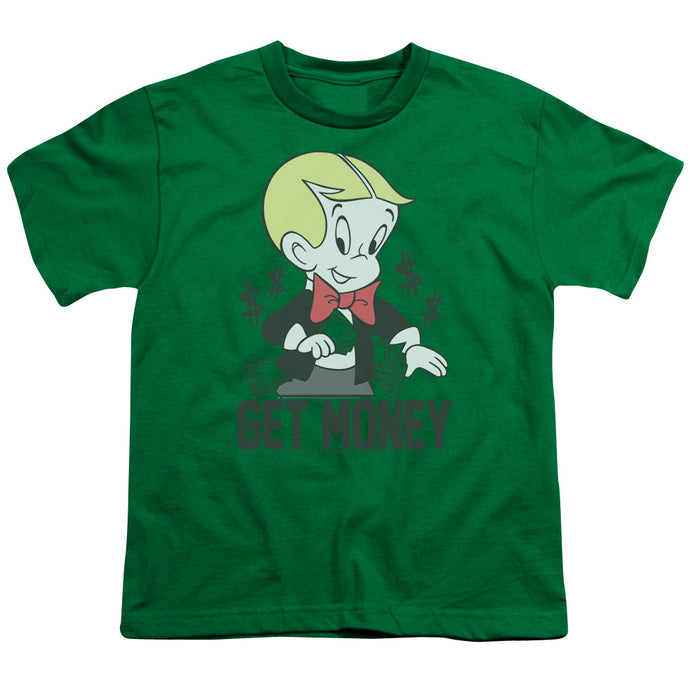 Richie Rich Get Money Kids Youth T Shirt Kelly Green