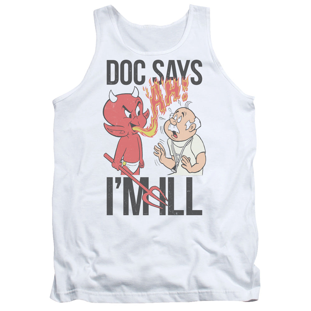 Hot Stuff Doc Says Mens Tank Top Shirt White