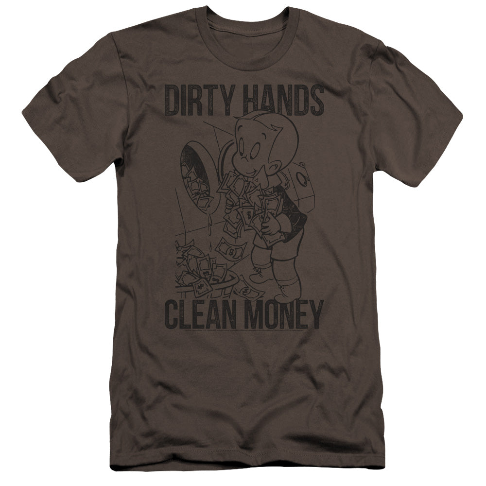 Richie Rich Clean Money Premium Bella Canvas Slim Fit Mens T Shirt Charcoal