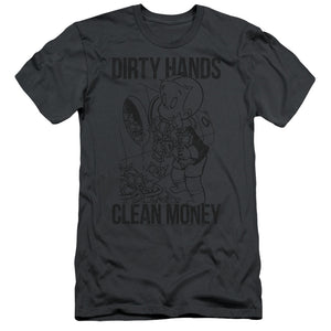 Richie Rich Clean Money Slim Fit Mens T Shirt Charcoal