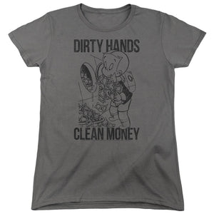 Richie Rich Clean Money Womens T Shirt Charcoal