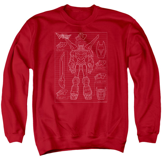 Voltron Voltron Schematic Mens Crewneck Sweatshirt Red