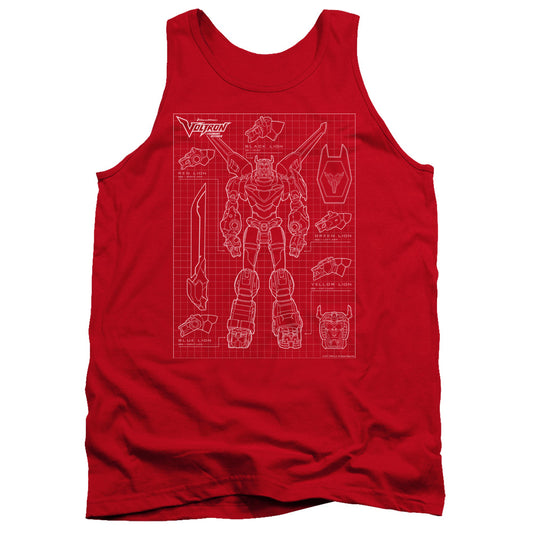 Voltron Voltron Schematic Mens Tank Top Shirt Red