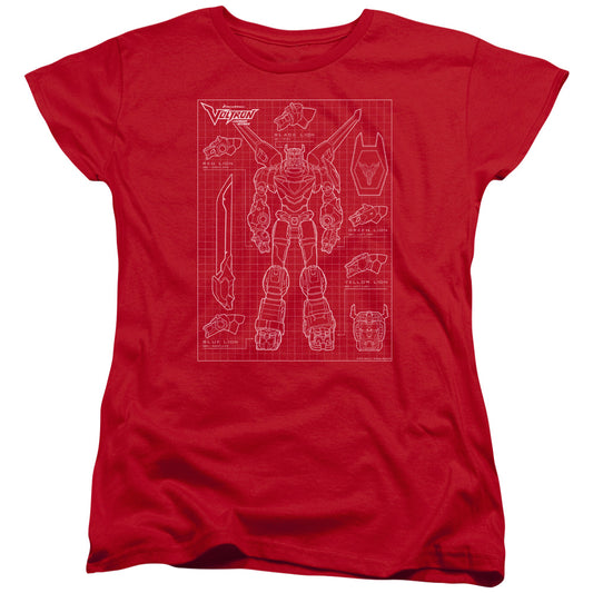 Voltron Voltron Schematic Womens T Shirt Red
