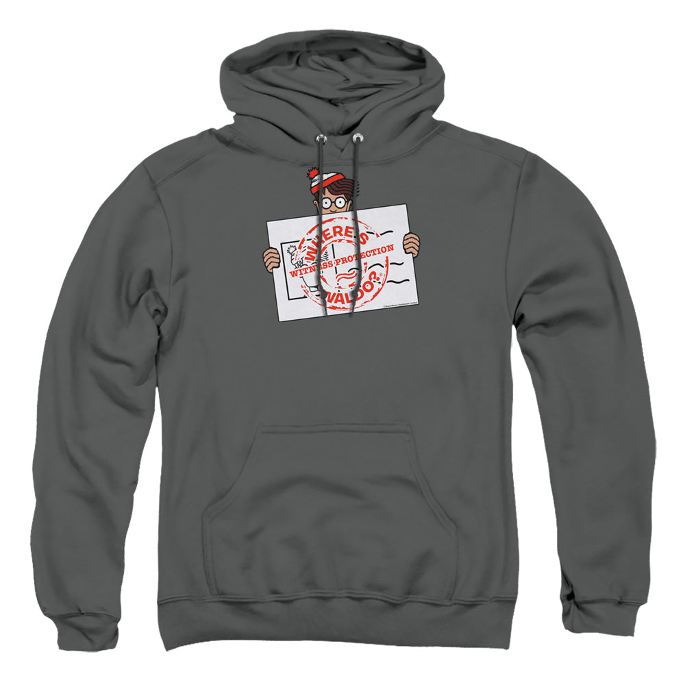 Wheres Waldo Witness Protection Mens Hoodie Charcoal Officially Licensed
