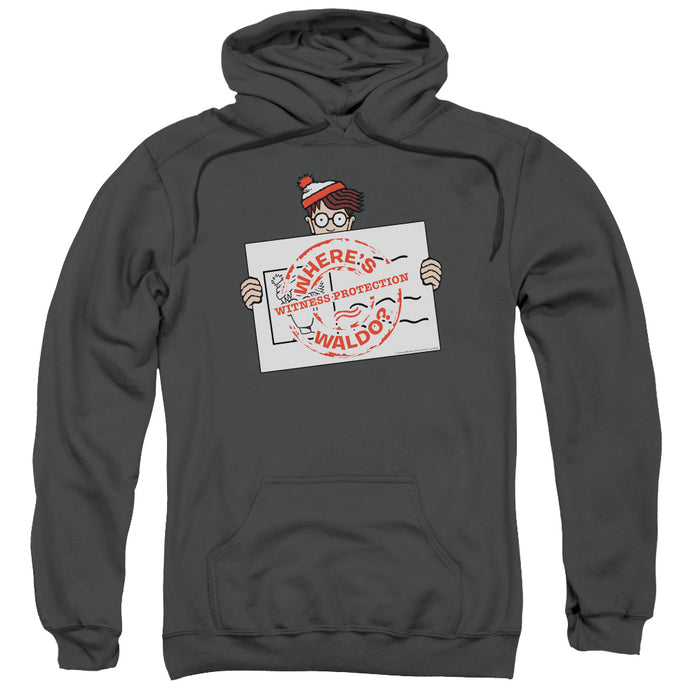 Wheres Waldo Witness Protection Mens Hoodie Charcoal