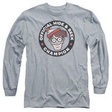 Load image into Gallery viewer, Wheres Waldo Champion Mens Long Sleeve Shirt Athletic Heather