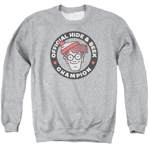 Wheres Waldo Champion Mens Crewneck Sweatshirt Athletic Heather