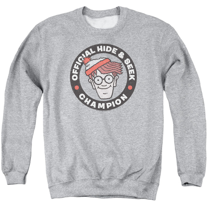 Wheres Waldo Champion Mens Crewneck Sweatshirt Athletic Heather